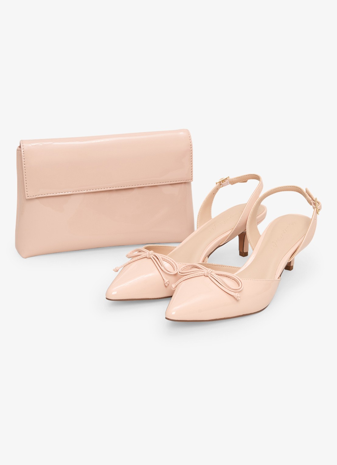 Phase Eight Clutch met lakfinish - detail 4 oudroze