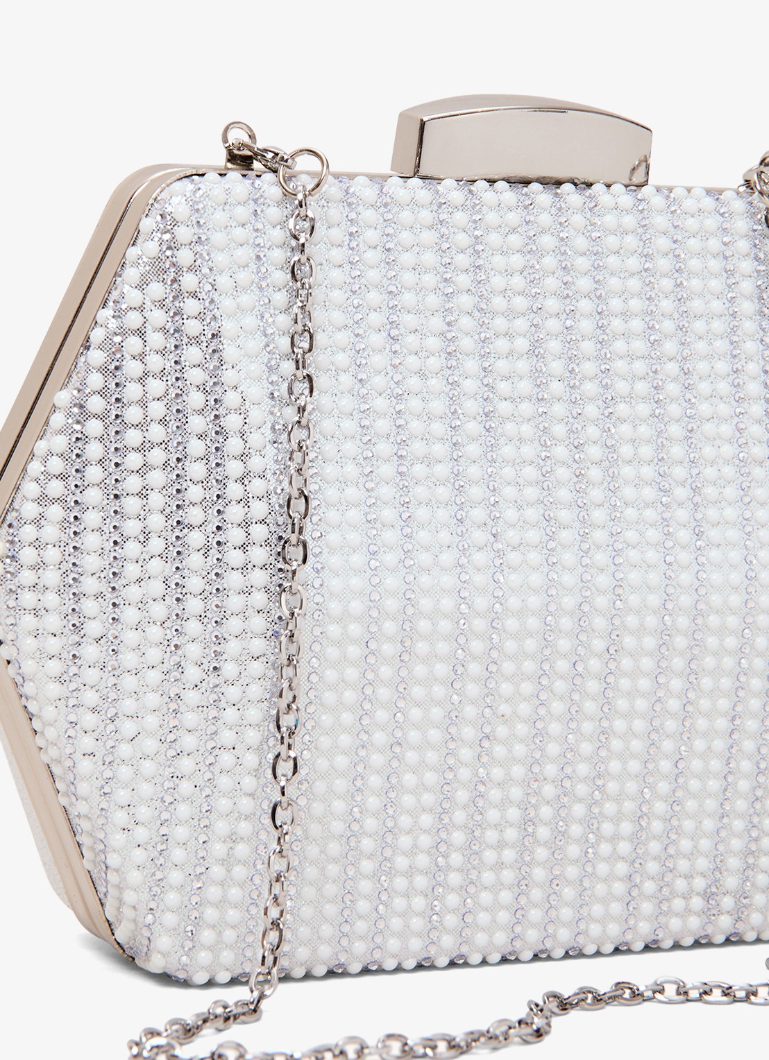 Phase Eight Clutch met strass - detail 4 zilver