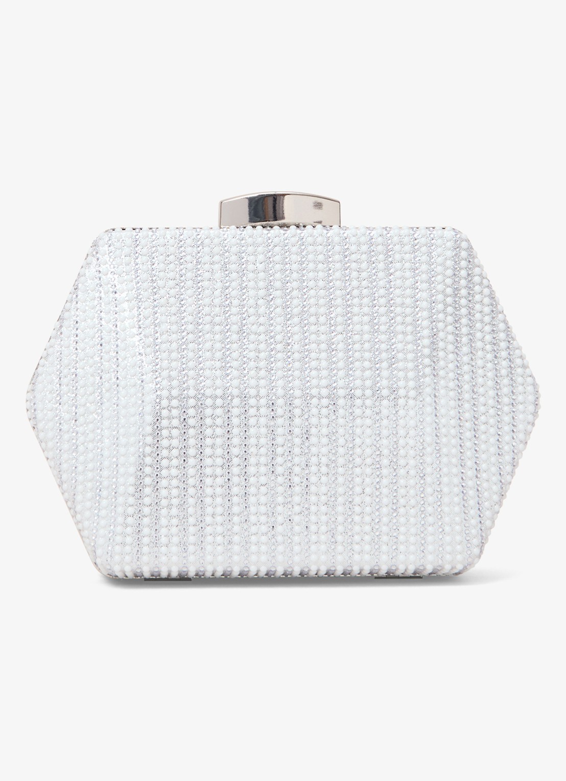 Phase Eight Clutch met strass - voorkant zilver