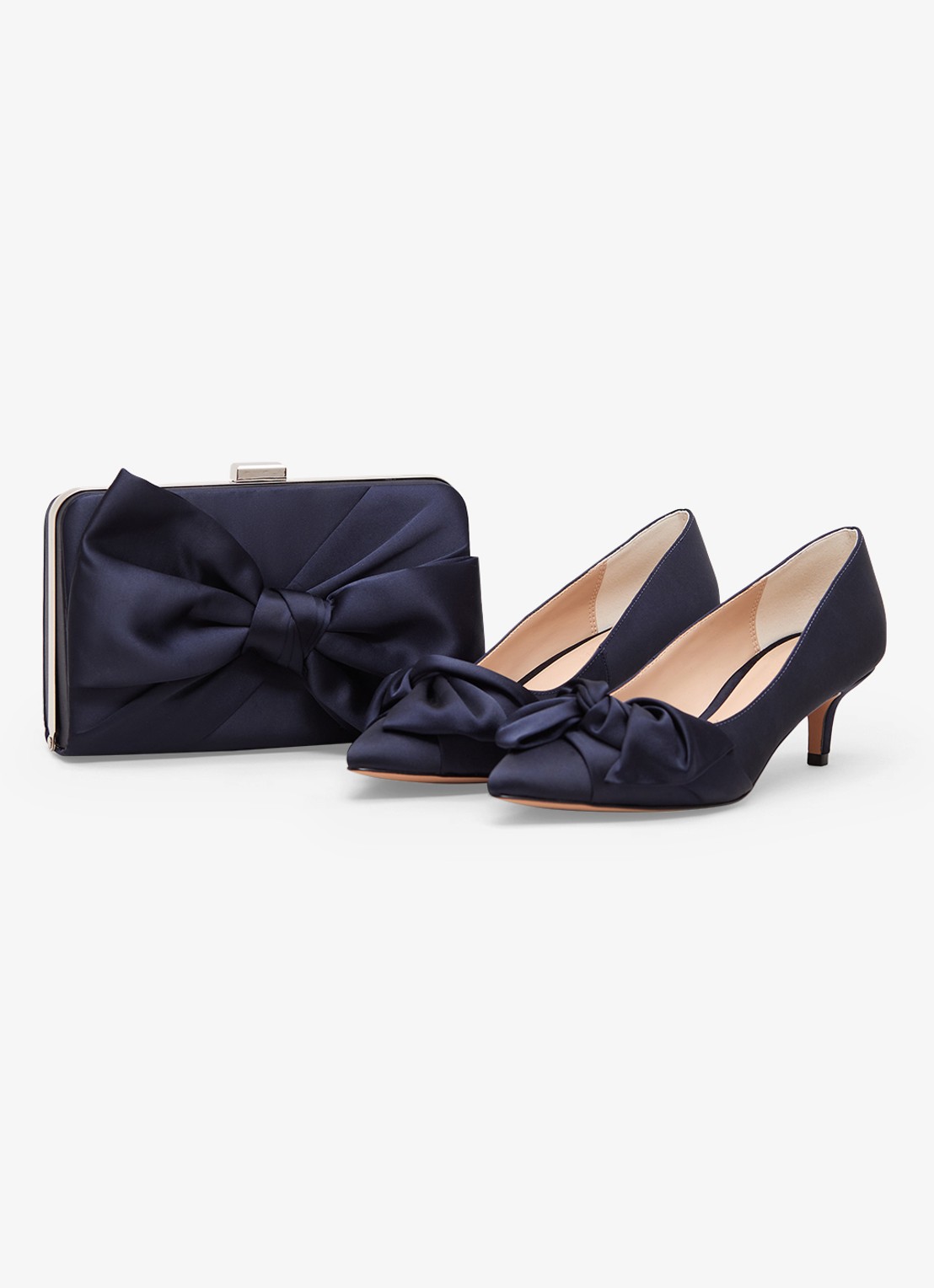 Phase Eight Clutch met strik detail - detail 5 donkerblauw