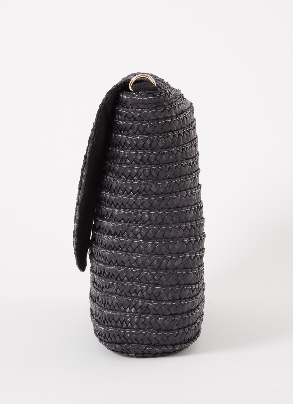 Phase Eight Clutch van raffia met afneembare schouderriem - detail 4 zwart