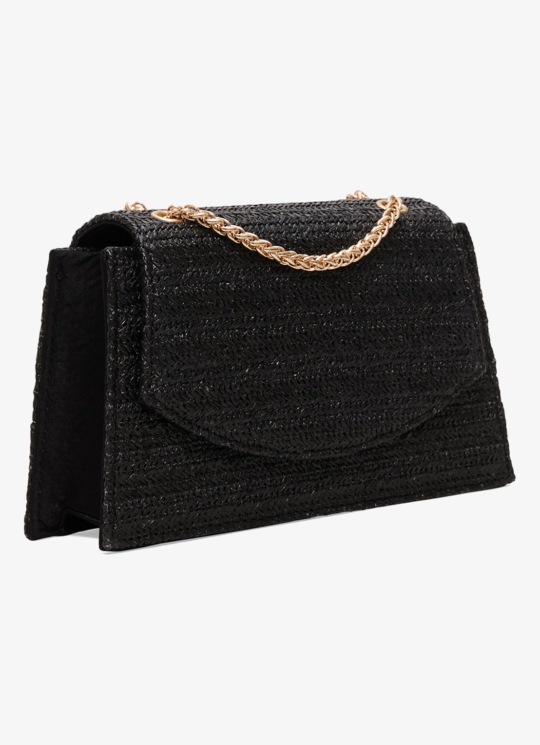 Phase Eight Clutch van raffia - detail 3 zwart