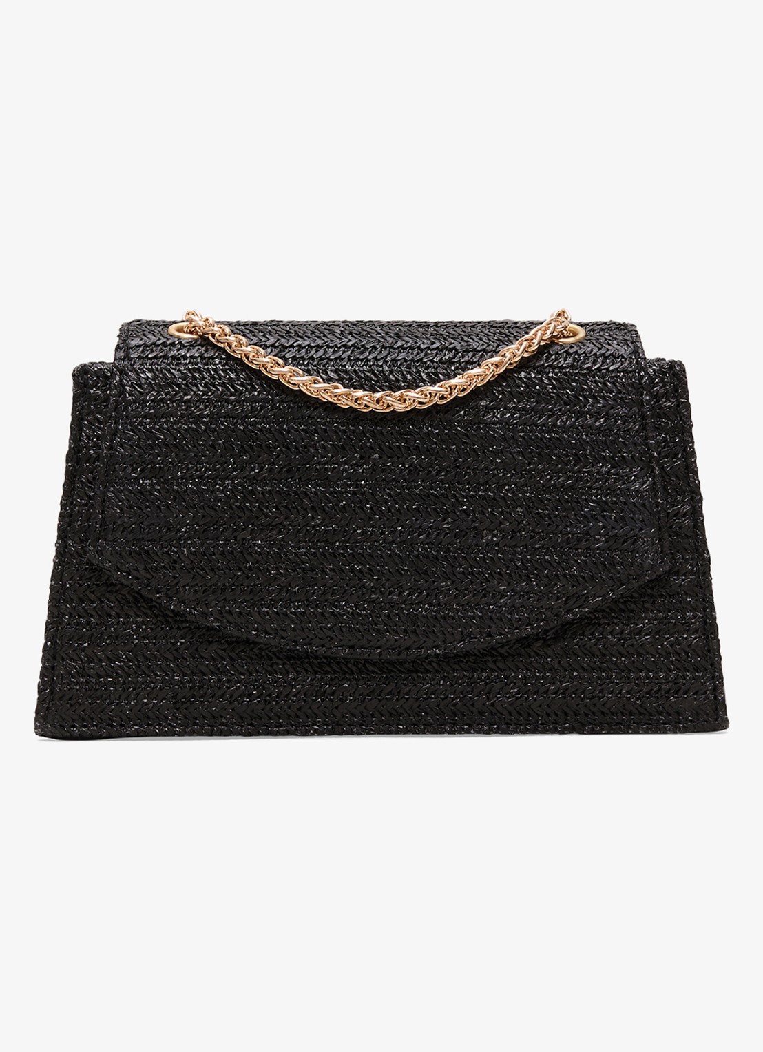 Phase Eight Clutch van raffia - voorkant zwart