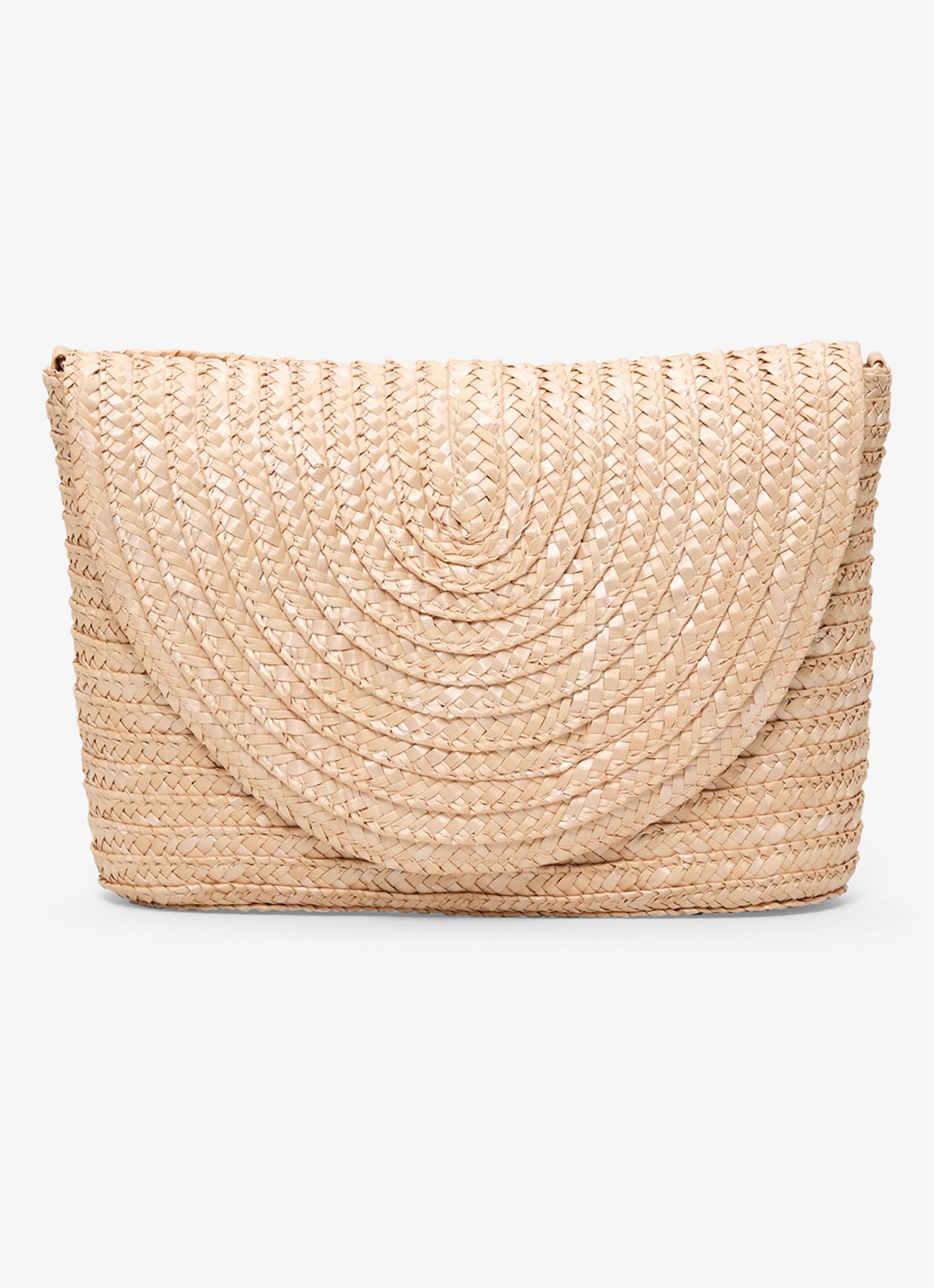 Phase Eight Clutch van raffia - voorkant 6 camel