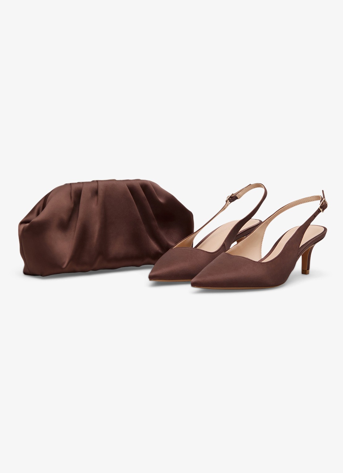 Phase Eight Clutch van satijn met afneembare schouderriem - detail 5 bruin