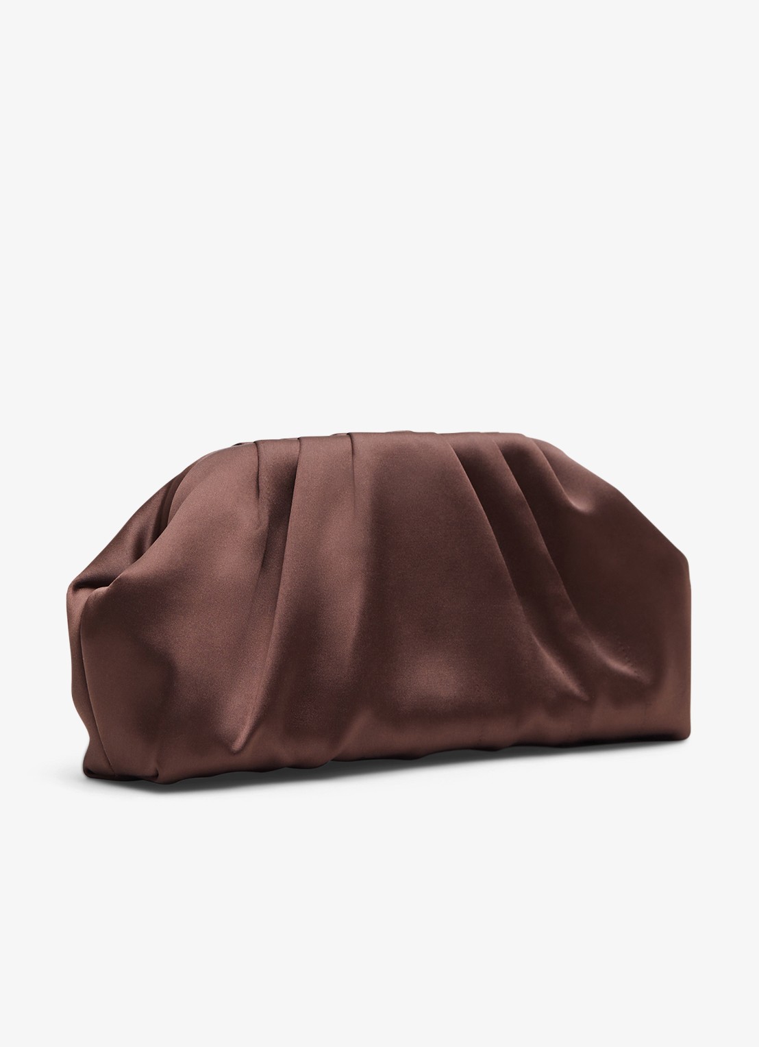 Phase Eight Clutch van satijn met afneembare schouderriem - voorkant 8 bruin