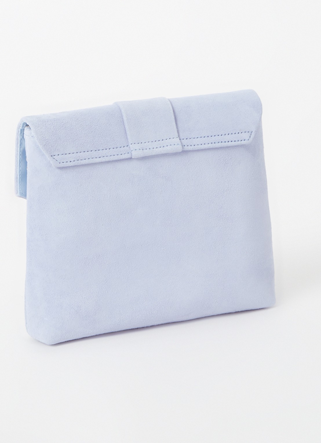 Phase Eight Clutch van suède met afneembare schouderriem - achterkant 4 lichtblauw