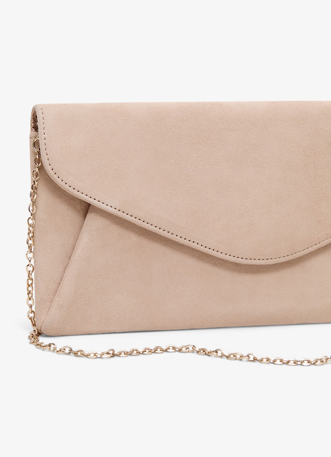 Phase Eight Clutch van suède met afneembare schouderriem - achterkant 3 creme