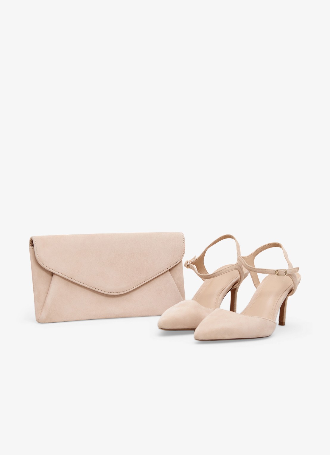 Phase Eight Clutch van suède met afneembare schouderriem - detail 4 creme