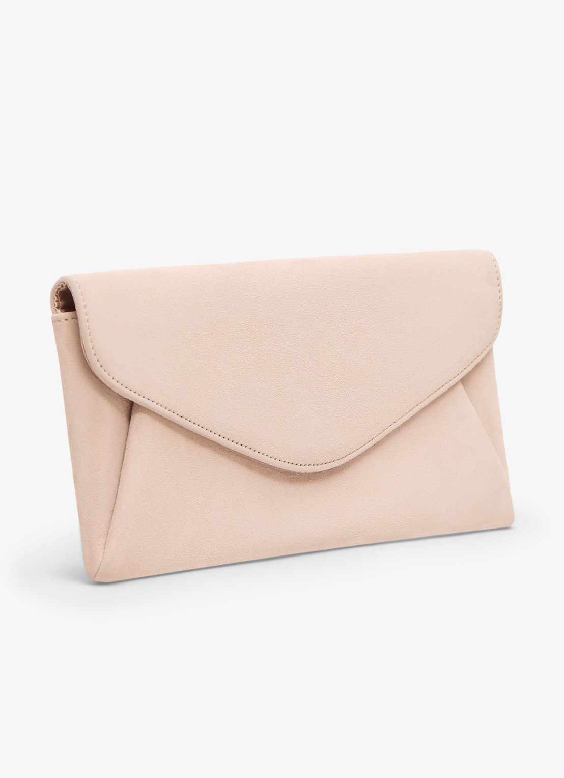 Phase Eight Clutch van suède met afneembare schouderriem - voorkant 2 creme