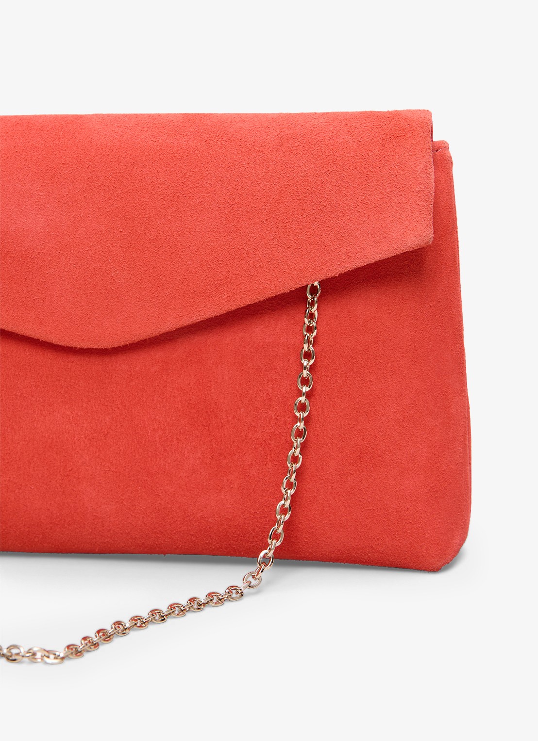 Phase Eight Clutch van suède met afneembare schouderriem - detail 3 oranje