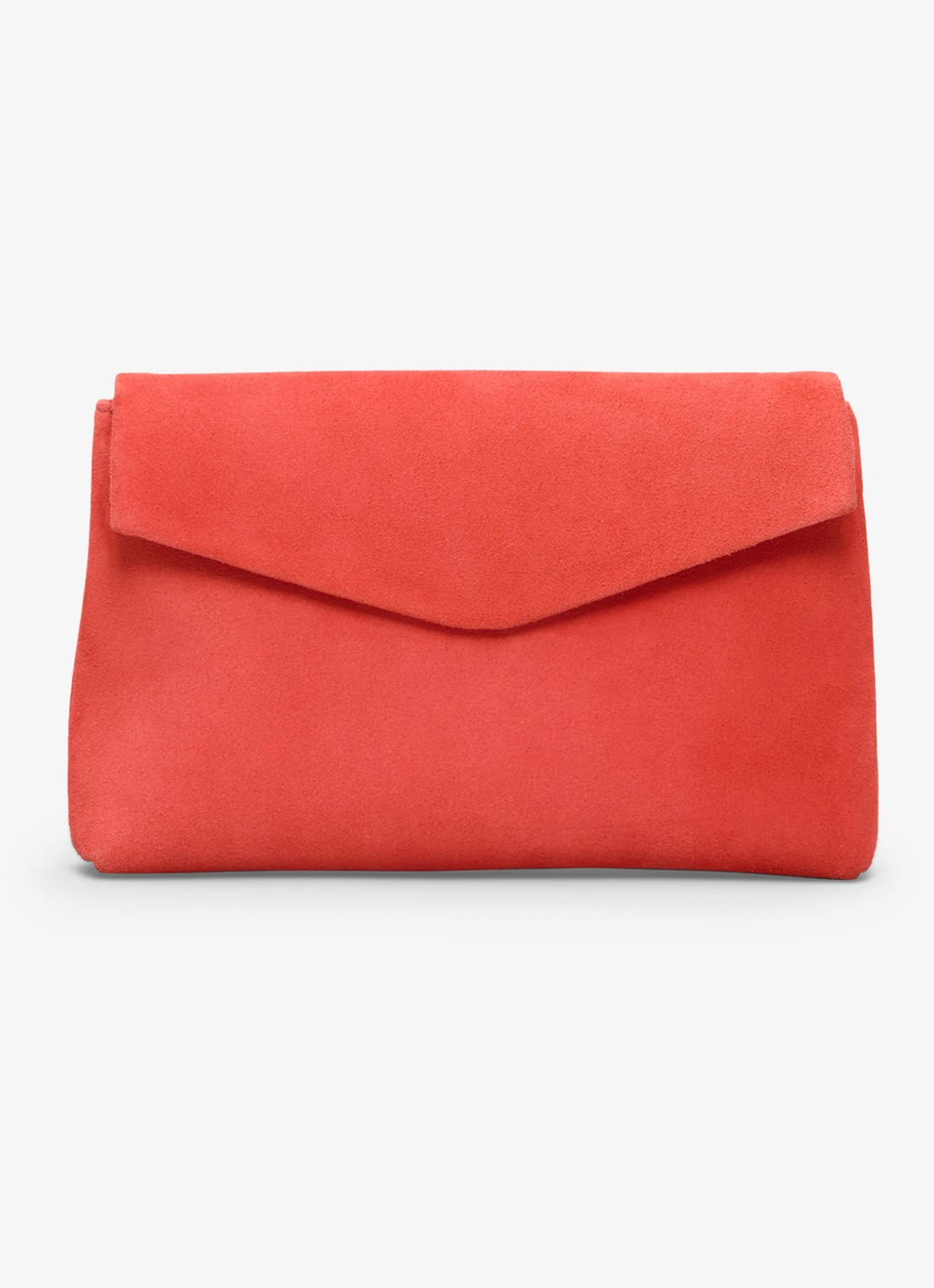 Phase Eight Clutch van suède met afneembare schouderriem - voorkant oranje