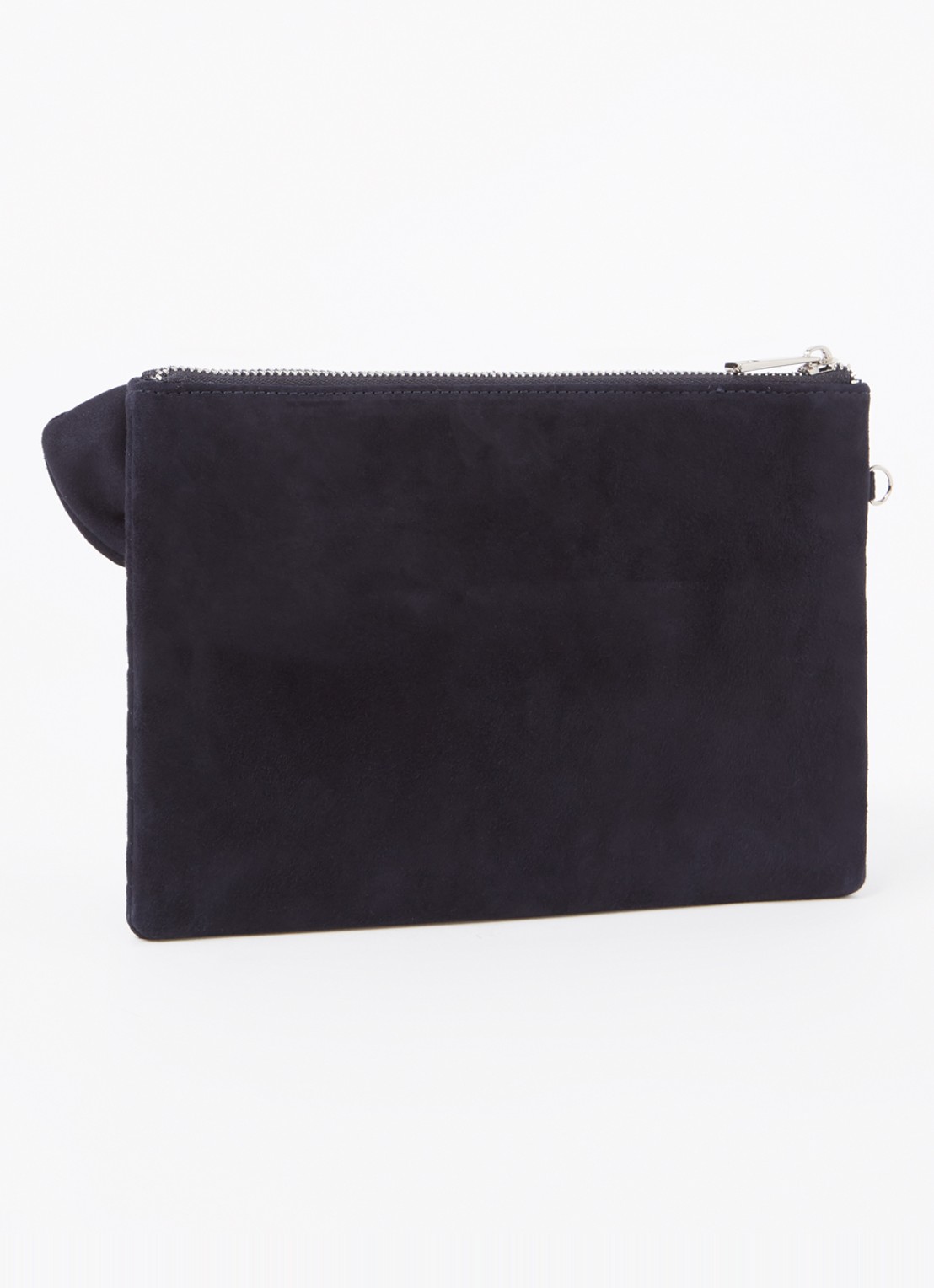 Phase Eight Clutch van suède met strikdetail - achterkant 4 donkerblauw