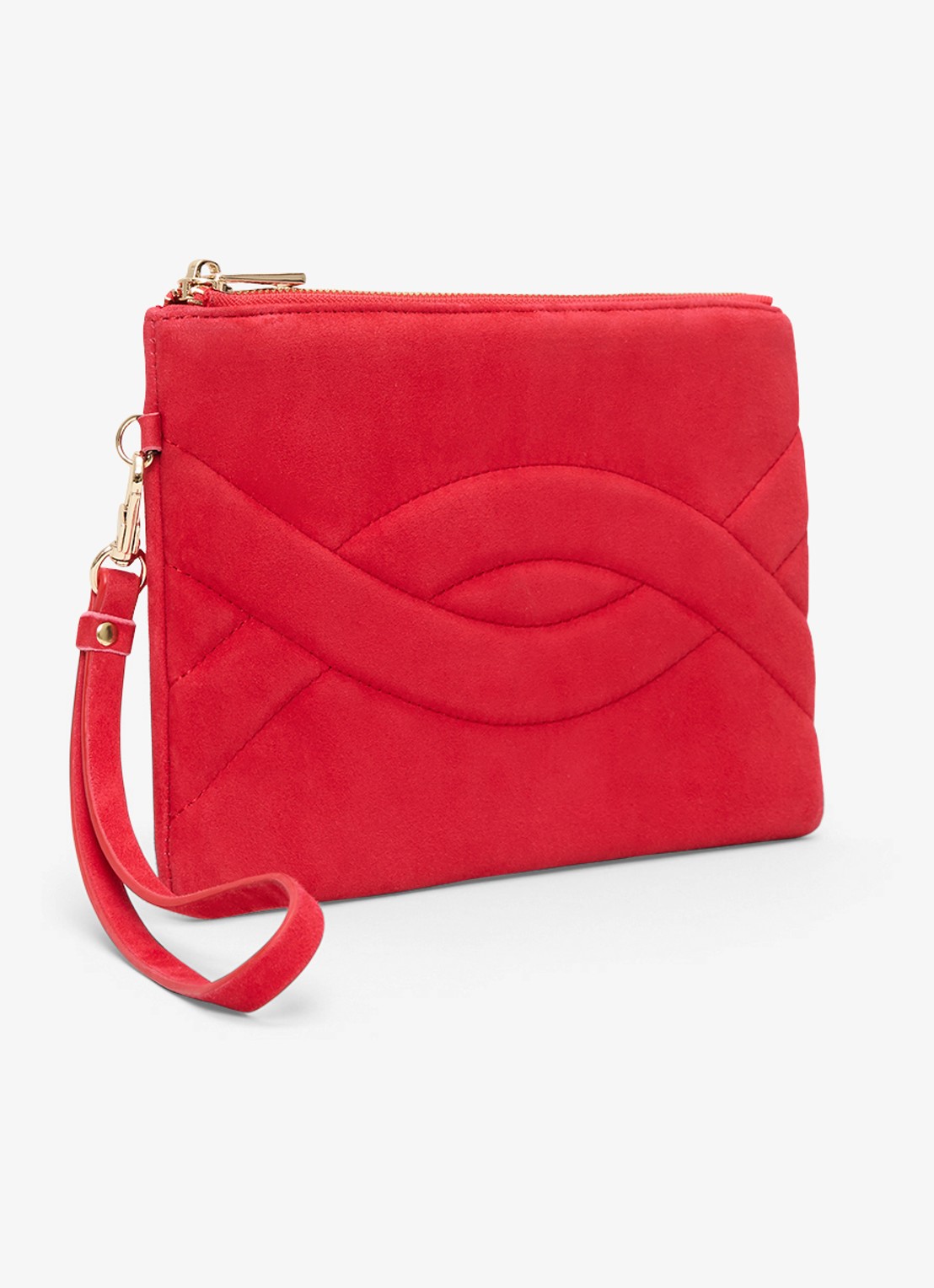Phase Eight Clutch van suède  - detail rood