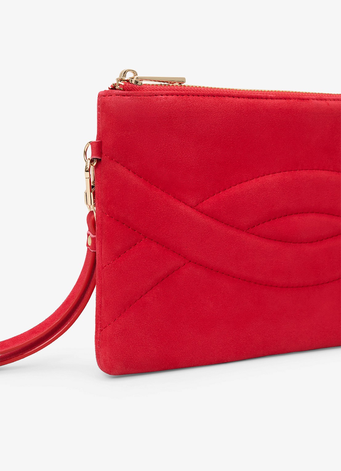 Phase Eight Clutch van suède  - detail 2 rood