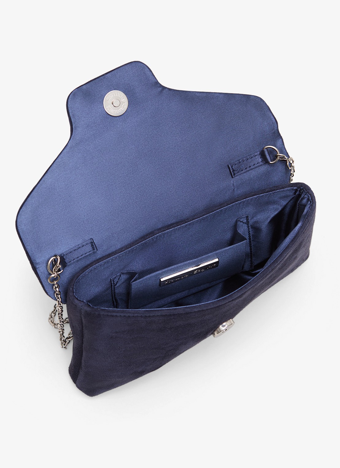 Phase Eight Clutch van suède - achterkant donkerblauw