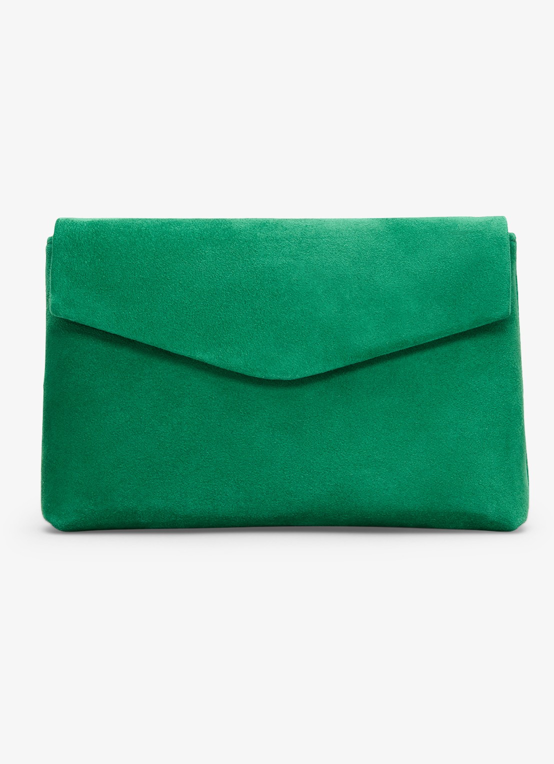 Phase Eight Clutch van suède  - voorkant 6 groen
