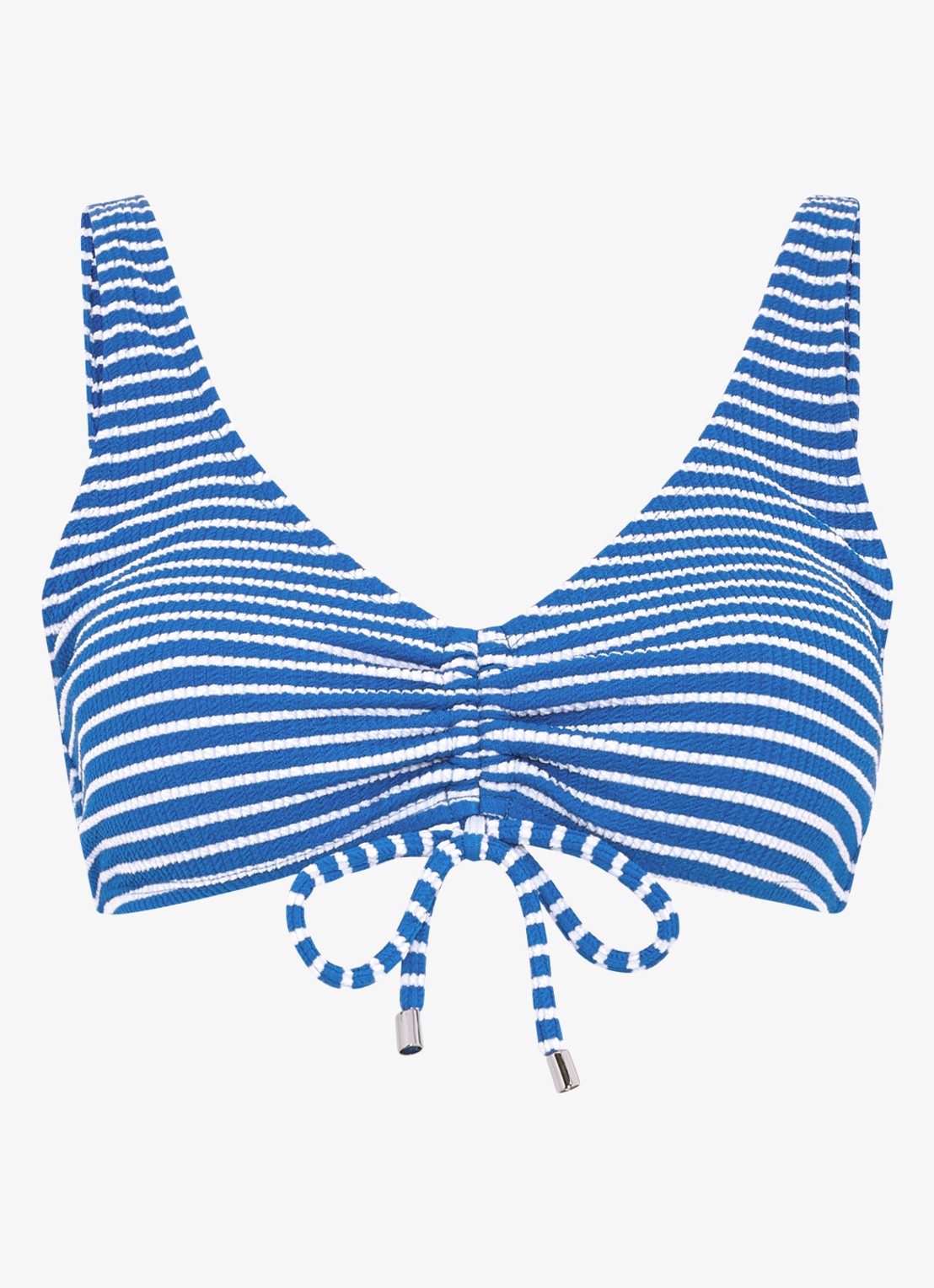 Phase Eight Colbalt bikinitop met streepprint - voorkant 6 kobaltblauw