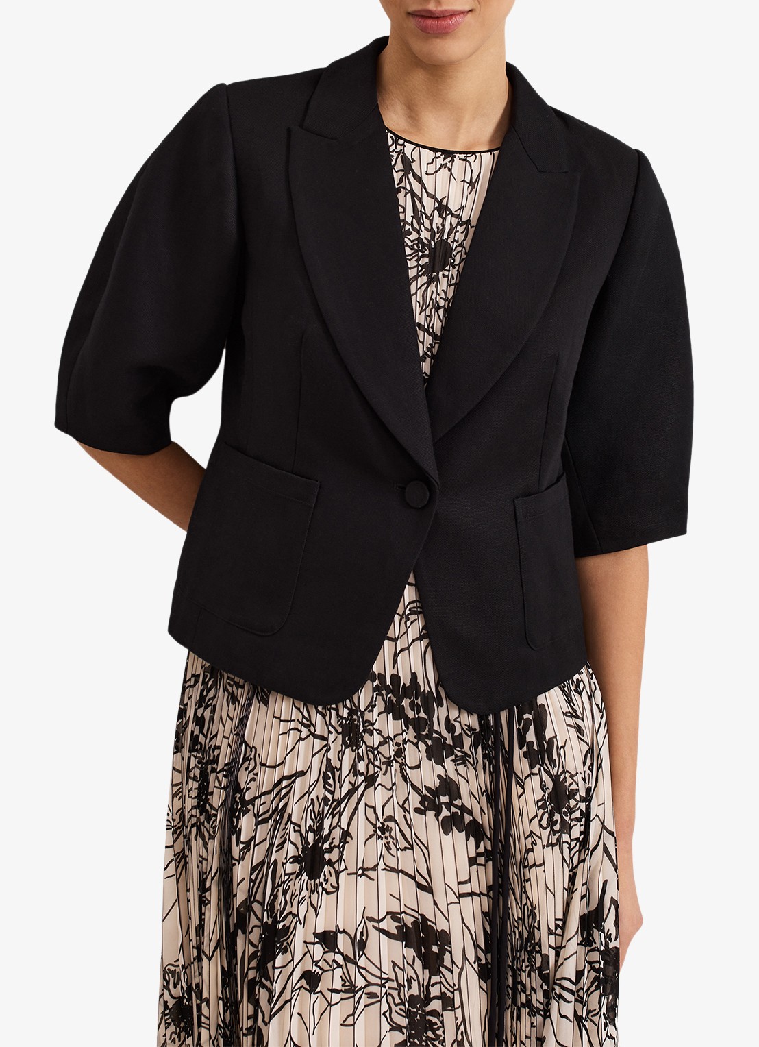 Phase Eight Coniston blazer met opgestikte zakken - detail 3 zwart