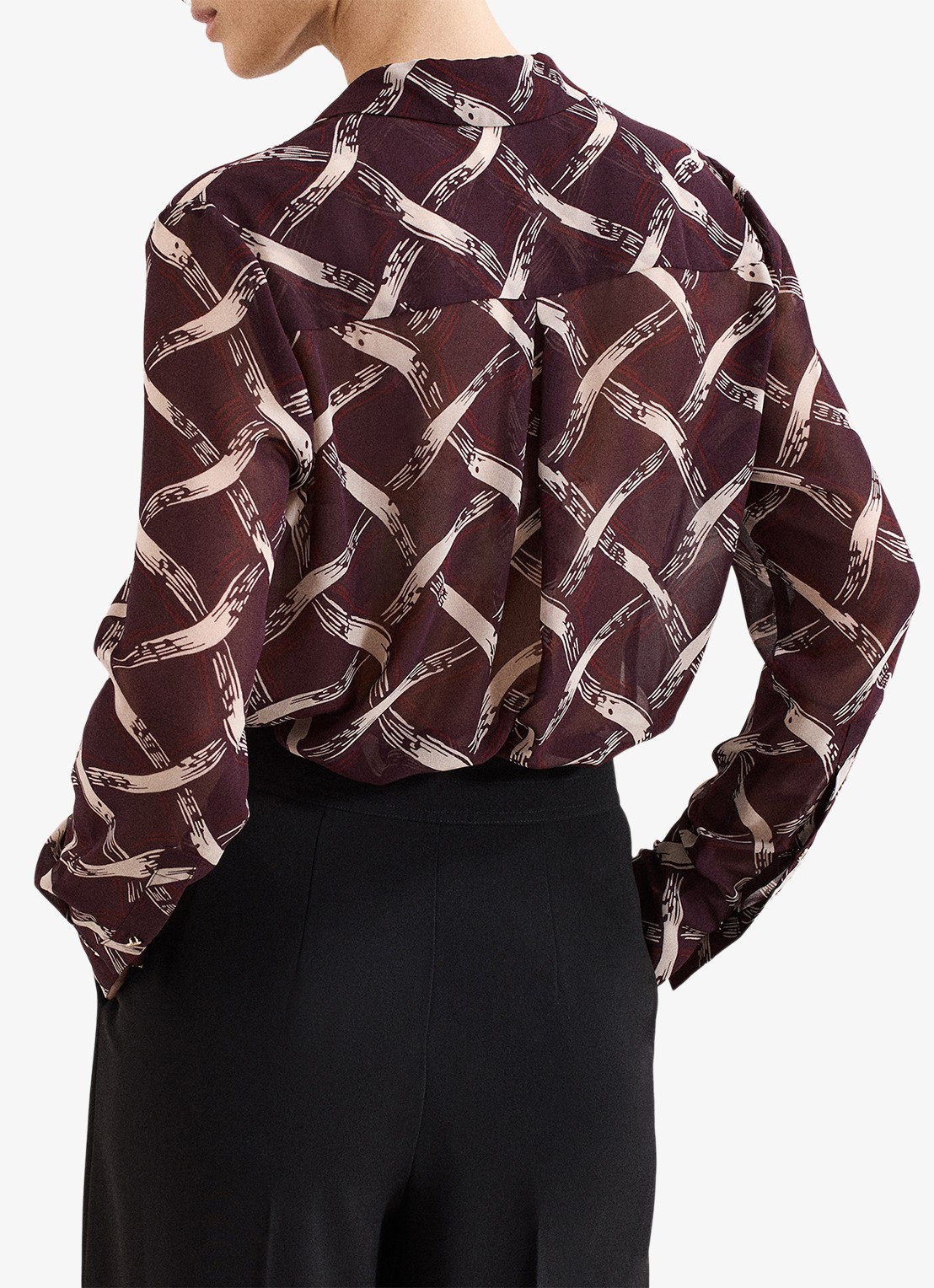 Phase Eight Cora blouse met print - achterkant donkerrood
