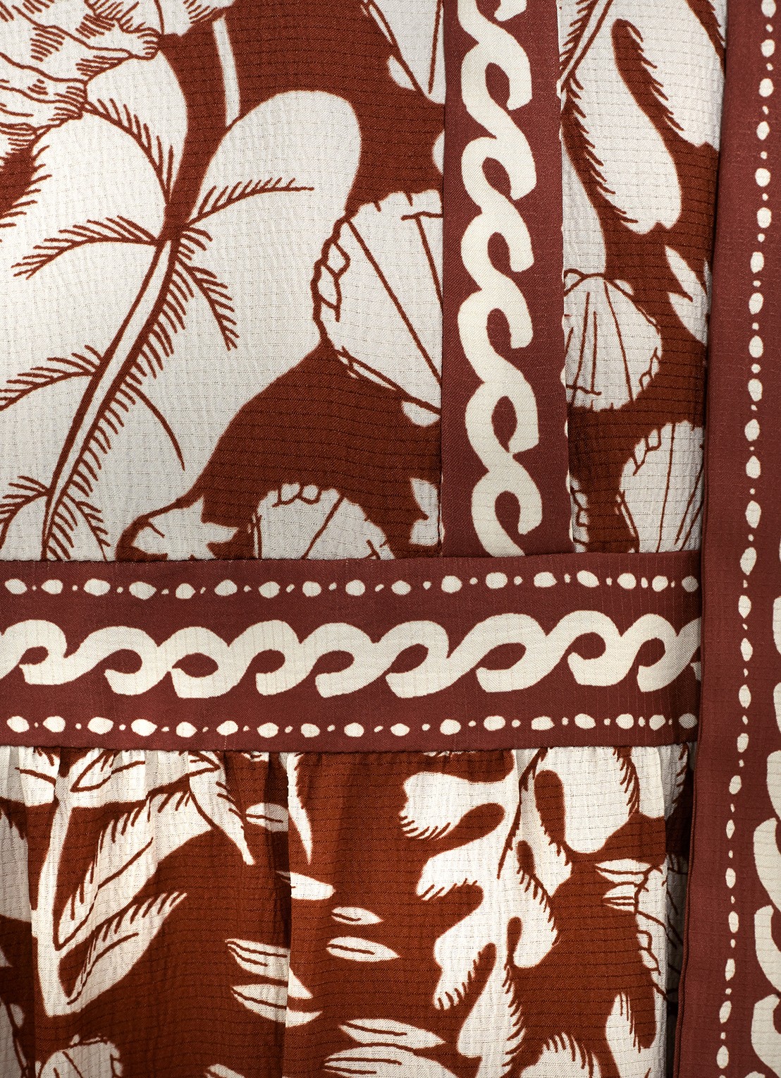 Phase Eight Coralie midi tuniekjurk met print en steekzakken - detail 8 donkerbruin