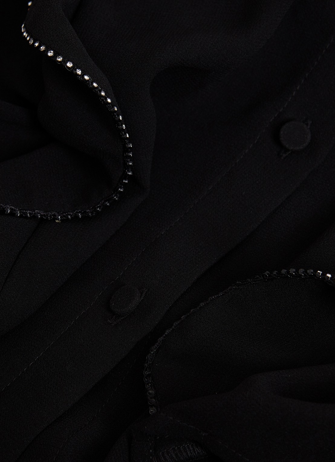 Phase Eight Cordelia semi-transparante blouse met ruches - detail 2 zwart