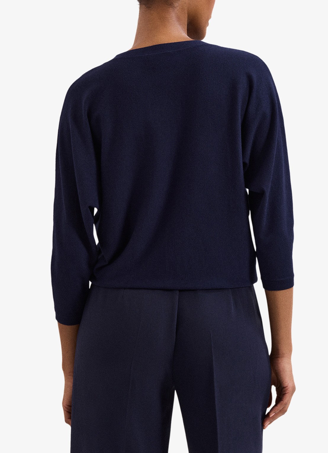Phase Eight Cristine fijngebreid vest met vleermuismouw - achterkant 8 donkerblauw