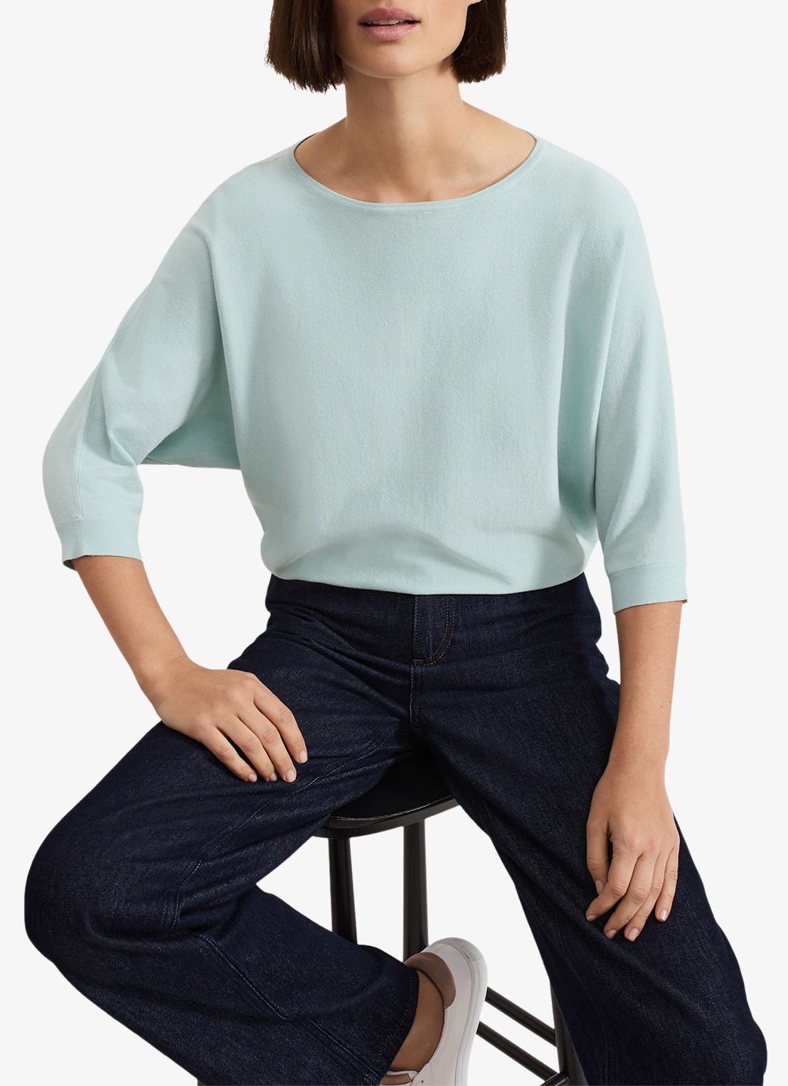 Phase Eight Cristine fijngebreide pullover met boothals - detail 7 mint