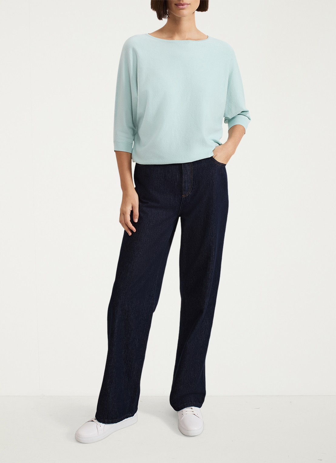 Phase Eight Cristine fijngebreide pullover met boothals - voorkant 2 mint