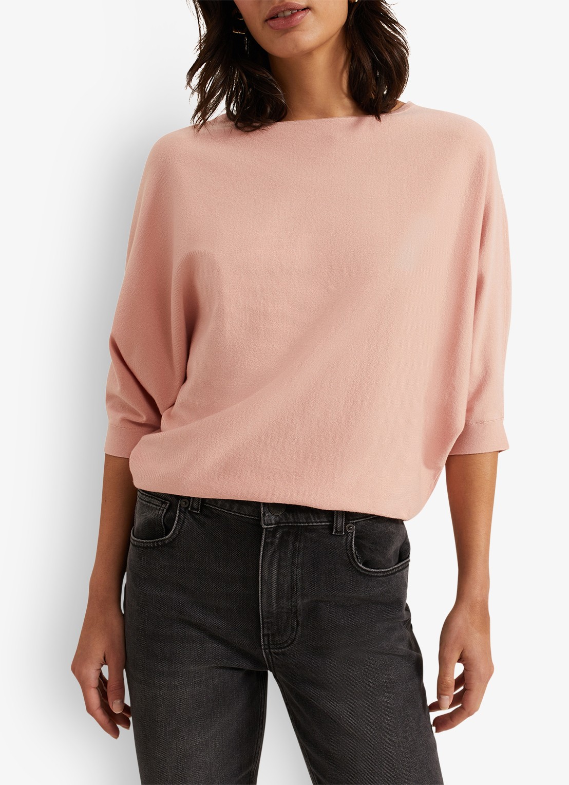 Phase Eight Cristine fijngebreide top met boothals - detail roze