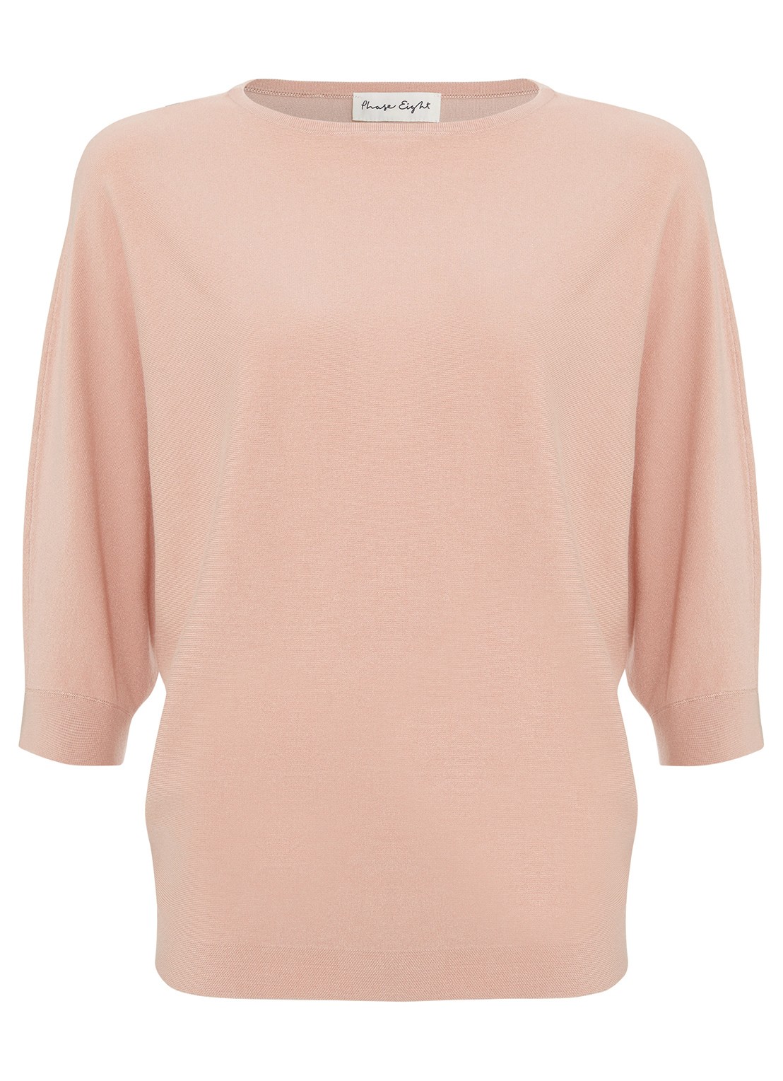 Phase Eight Cristine fijngebreide top met boothals - voorkant 6 roze