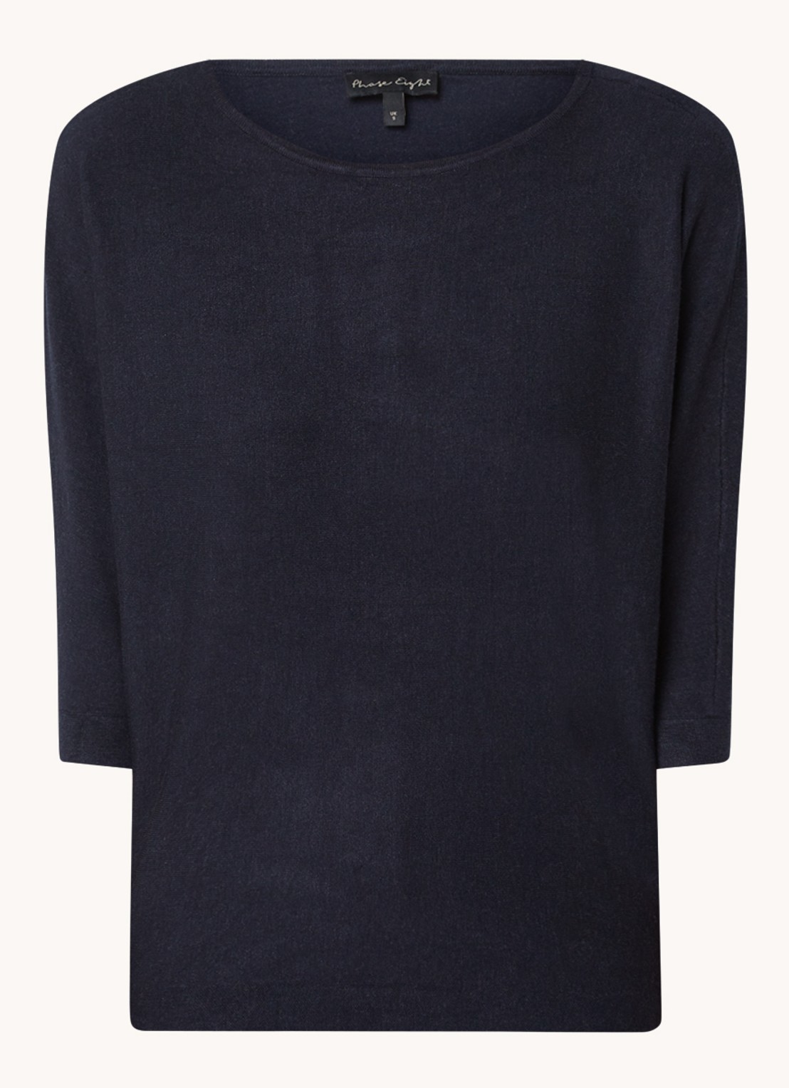 Phase Eight Cristine fijngebreide top  - voorkant donkerblauw