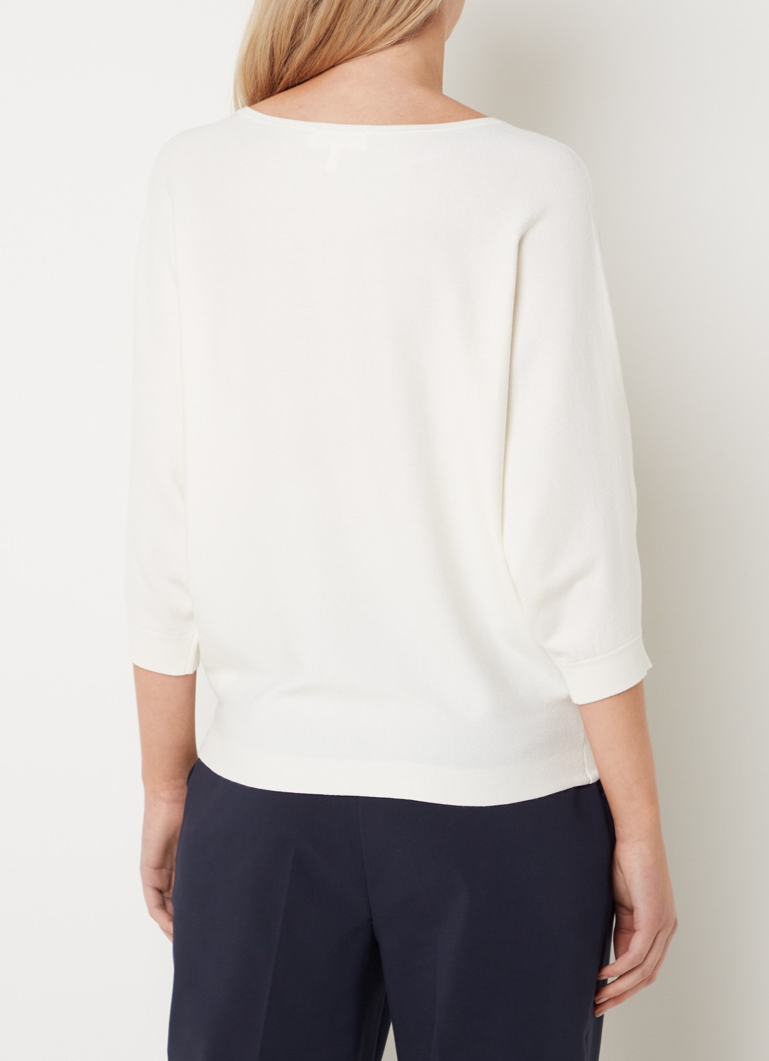Phase Eight Cristine fijngebreide trui met boothals - achterkant creme