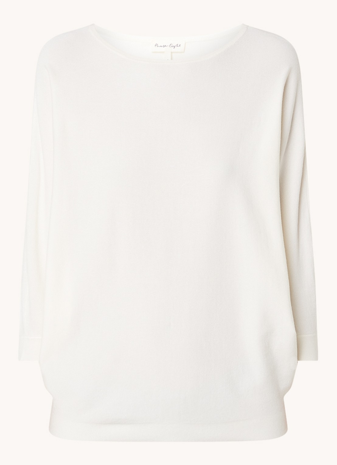 Phase Eight Cristine fijngebreide trui met boothals - voorkant 2 creme
