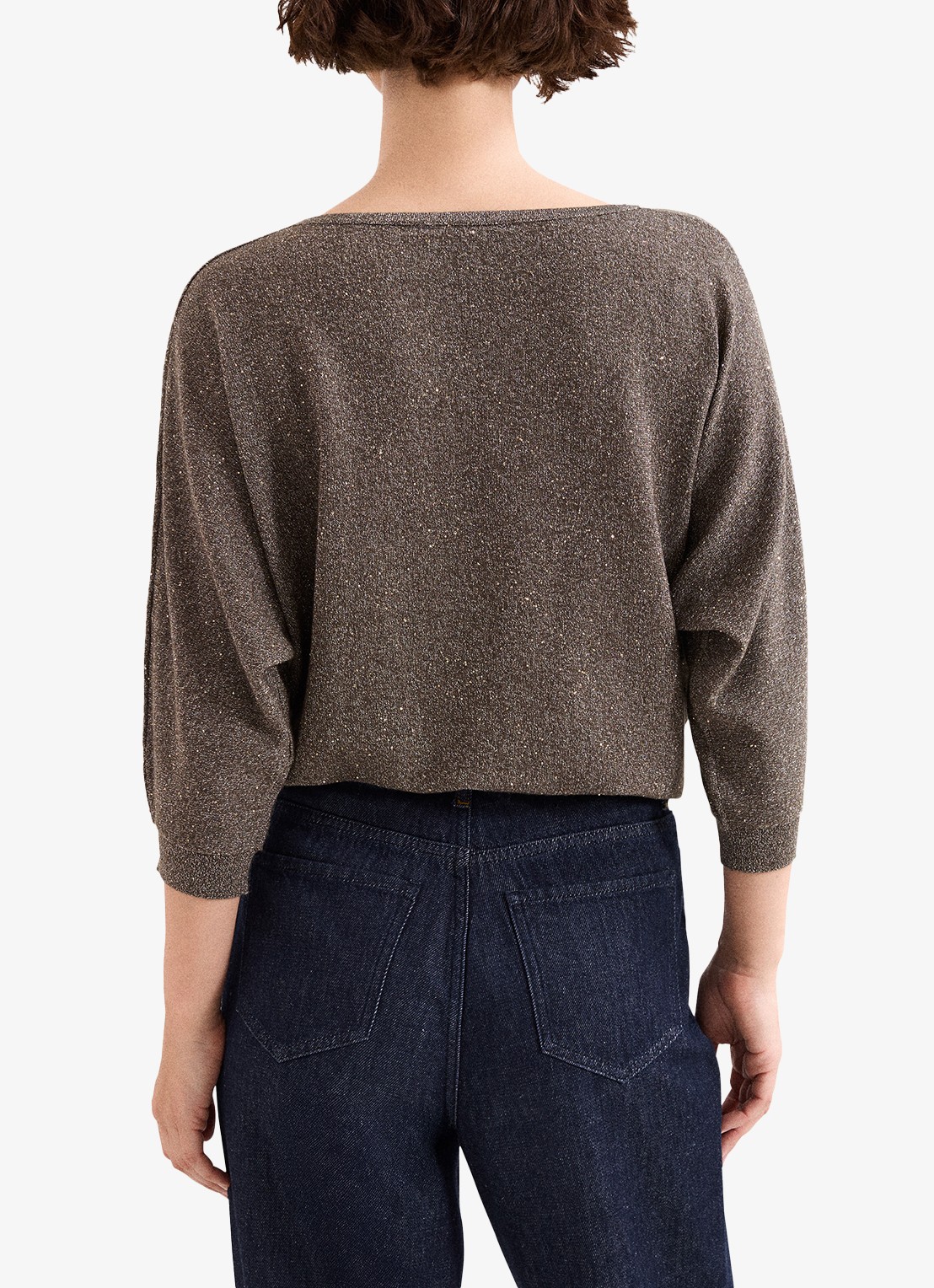 Phase Eight Cristine fijngebreide trui met lurex - achterkant 5 antraciet