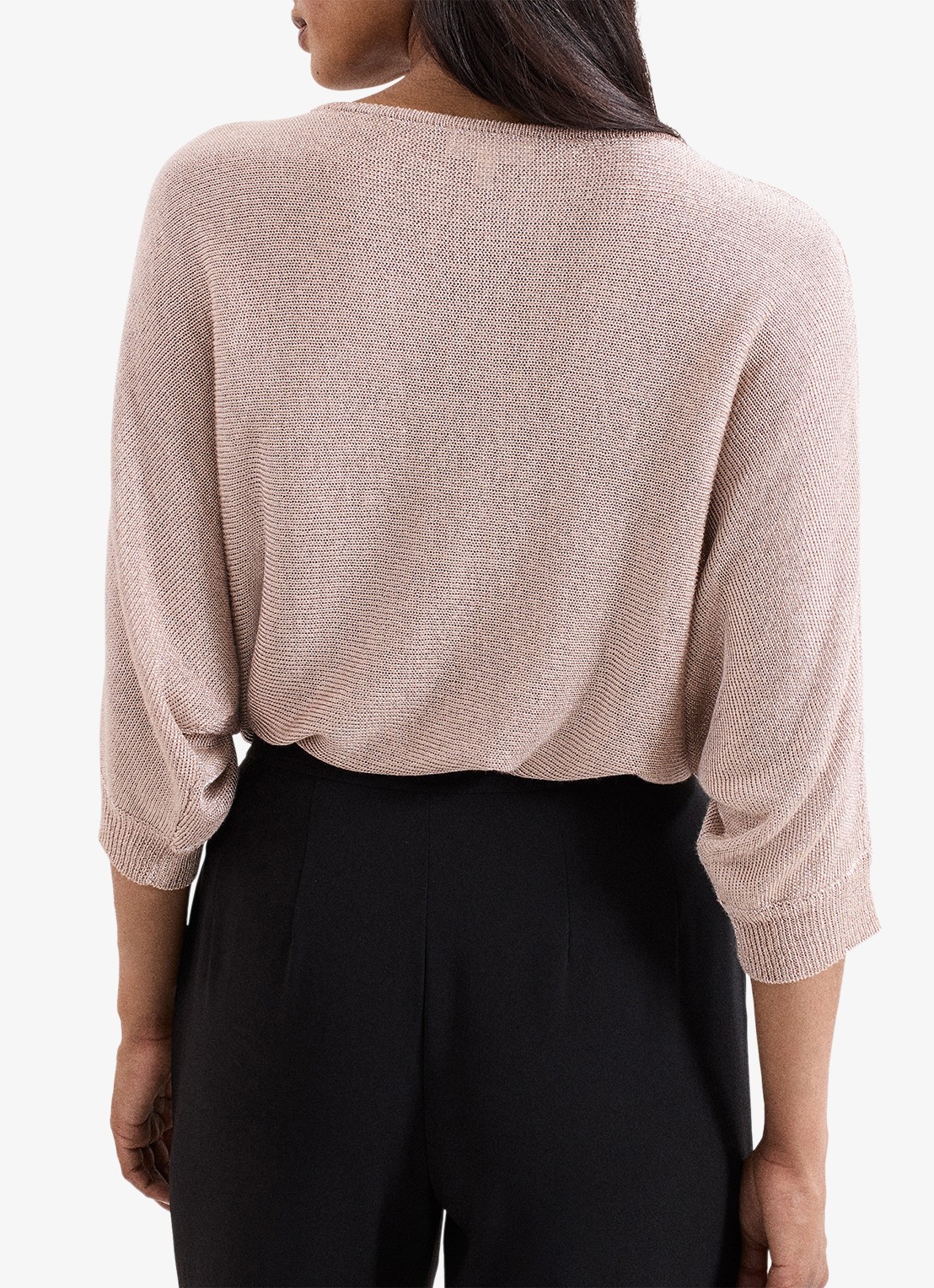 Phase Eight Cristine fijngebreide trui met lurex - achterkant 7 goud