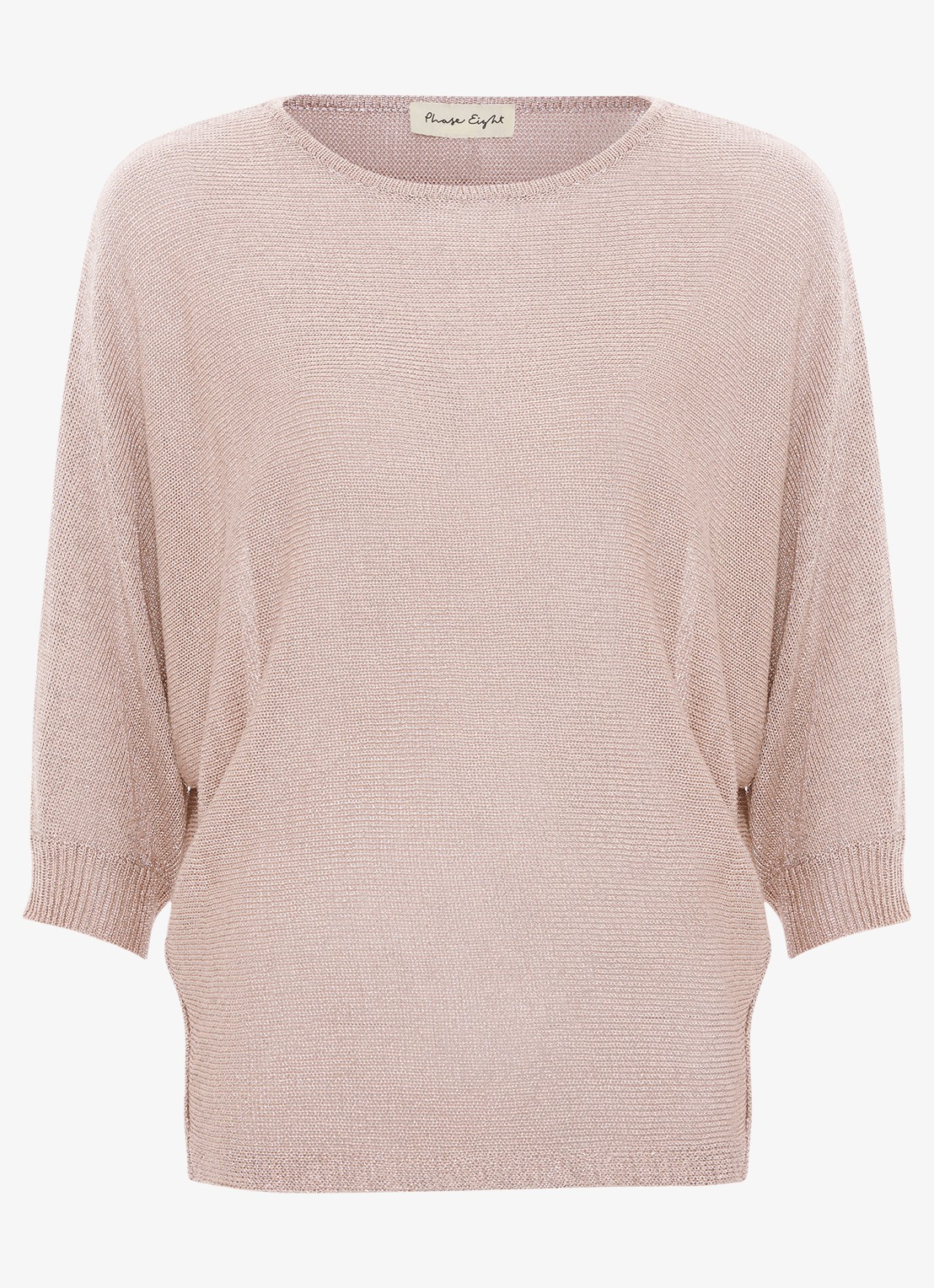Phase Eight Cristine fijngebreide trui met lurex - voorkant goud