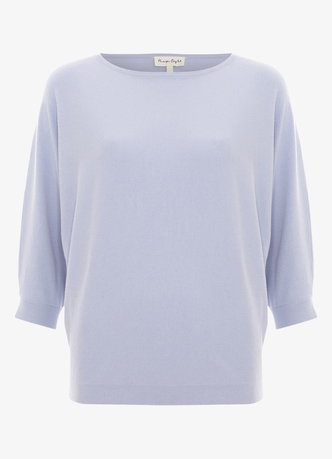 Phase Eight Cristine fijngebreide trui met ronde hals - voorkant 5 blauw