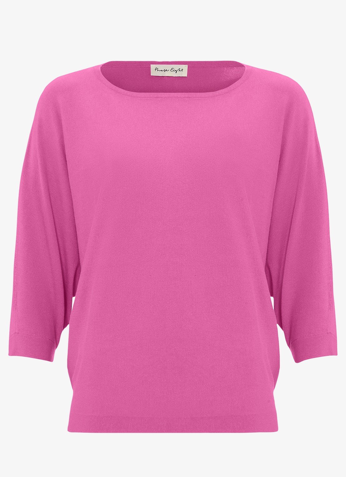 Phase Eight Cristine fijngebreide trui met vleermuismouw - voorkant 6 roze