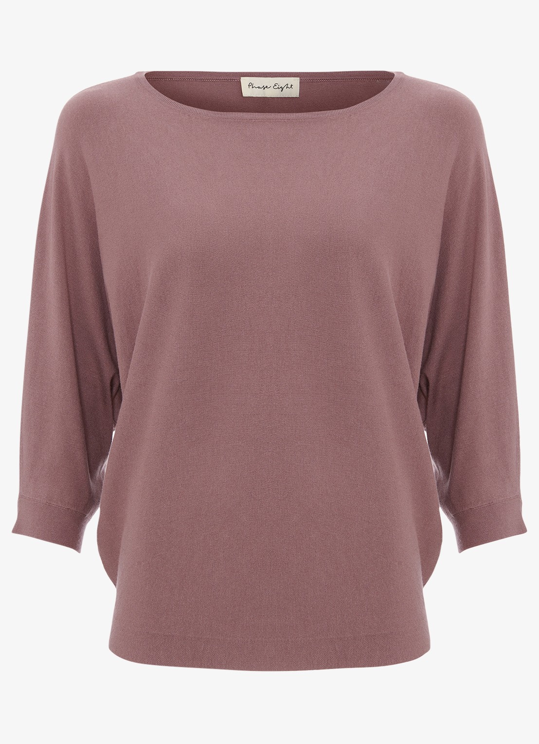 Phase Eight Cristine fijngebreide trui met vleermuismouw - voorkant 5 taupe