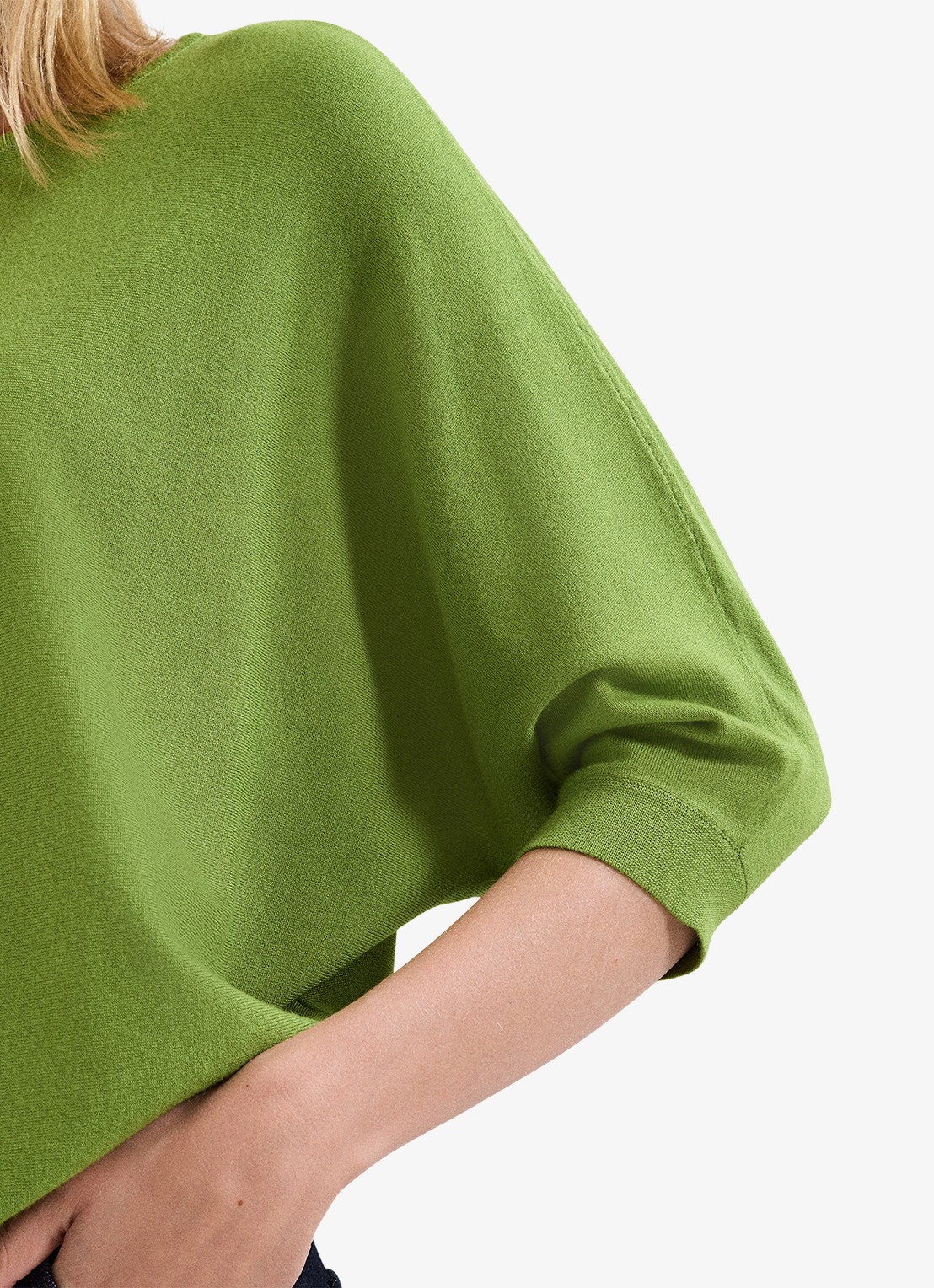 Phase Eight Cristine fijngebreide trui met vleermuismouw - detail 8 groen