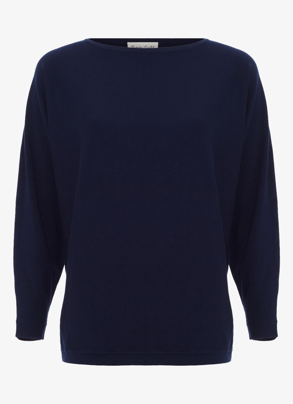 Phase Eight Cristine fijngebreide trui met vleermuismouw - voorkant 6 donkerblauw