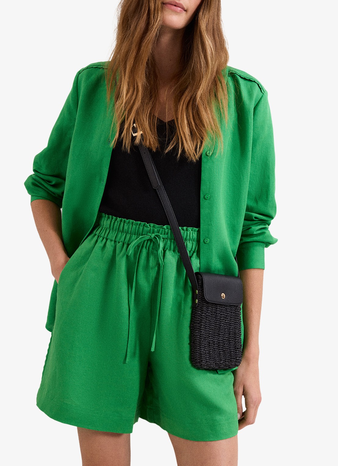 Phase Eight Crossbody telefoonhoes met gevlochten detail - voorkant 5 black