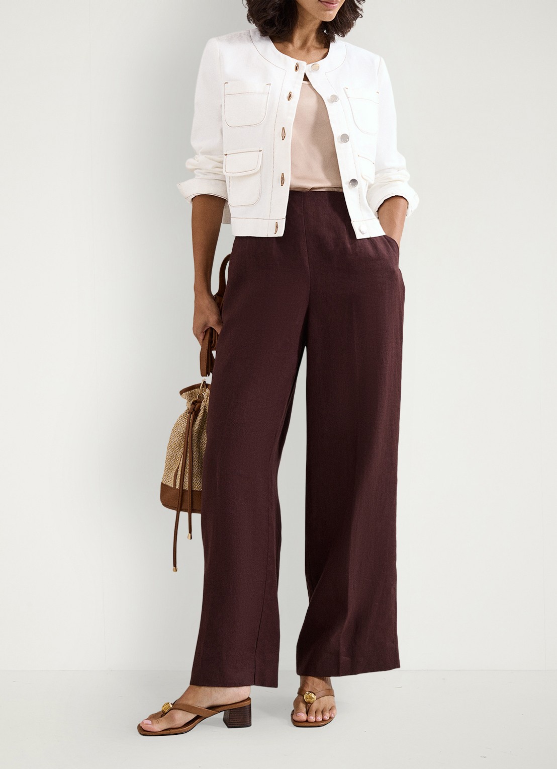 Phase Eight Crossbodytas met gevlochten detail en afneembare schouderriem - detail 5 beige