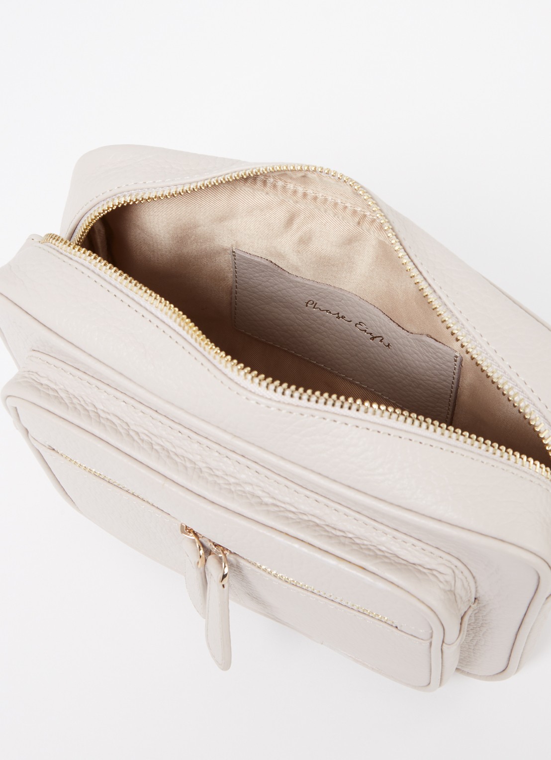 Phase Eight Crossbodytas van leer - detail 3 creme