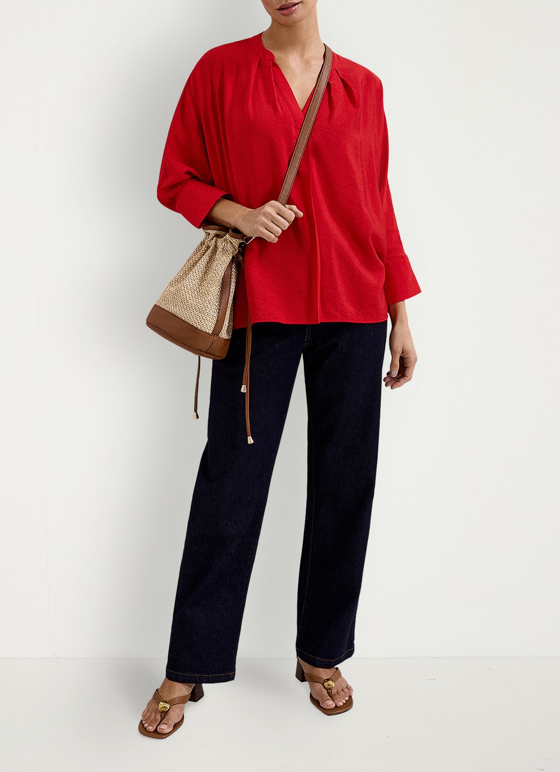 Phase Eight Cynthia blouse met V-hals - detail 5 rood