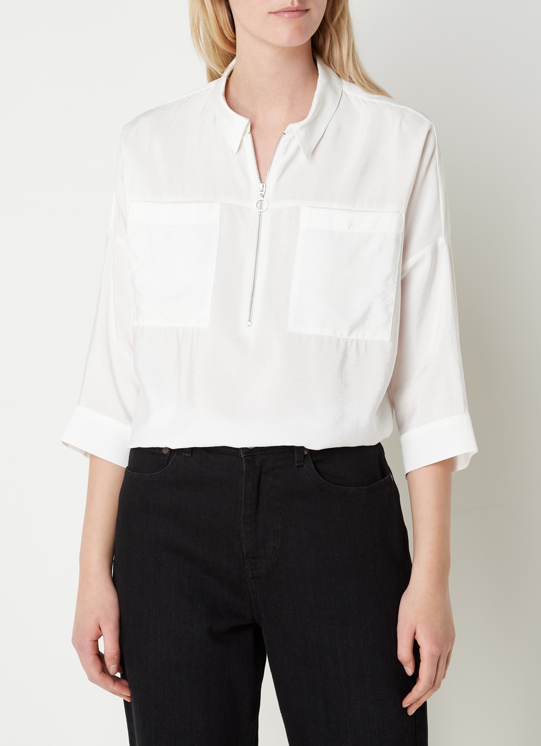 Phase Eight Cynthia Zip Front Sh White 08 - detail 2 wit