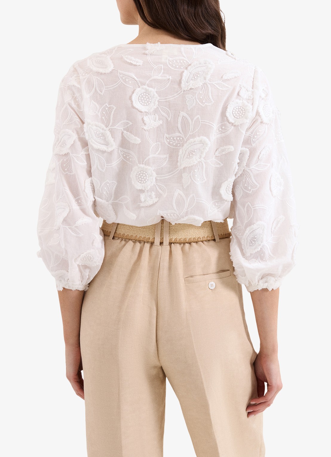 Phase Eight Daisy blouse met borduring - achterkant wit