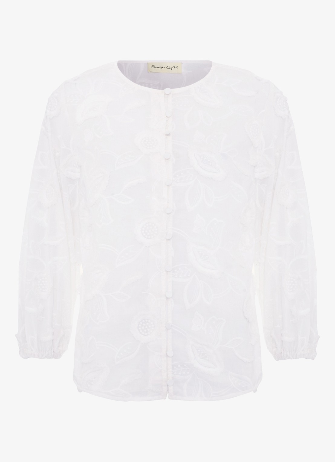 Phase Eight Daisy blouse met borduring - voorkant 6 wit