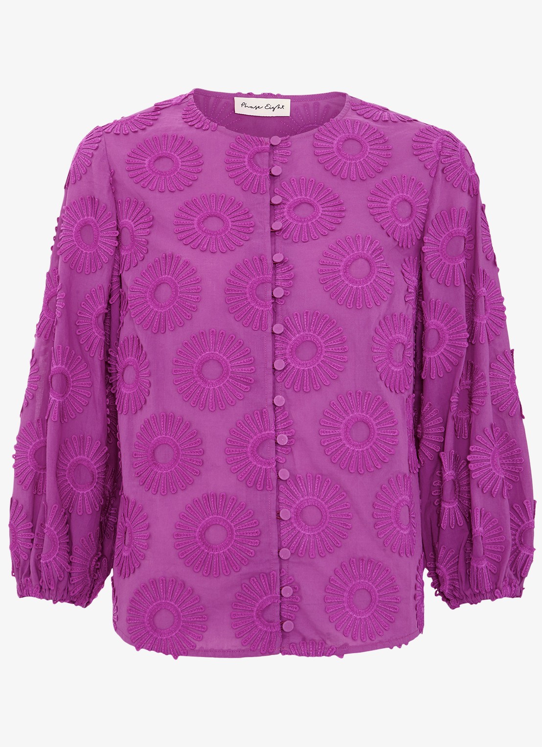 Phase Eight Daisy blouse met structuur - voorkant paars